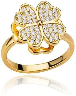 Yiluocd Ring, Kupfer, Zirkonia, Beige, Damen - Bild 1