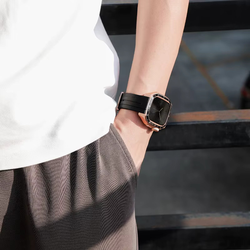 Uhrenarmband Silikon, Metallgehäuse, Apple Watch 10 46 mm, iWatch 46 mm - Bild 5