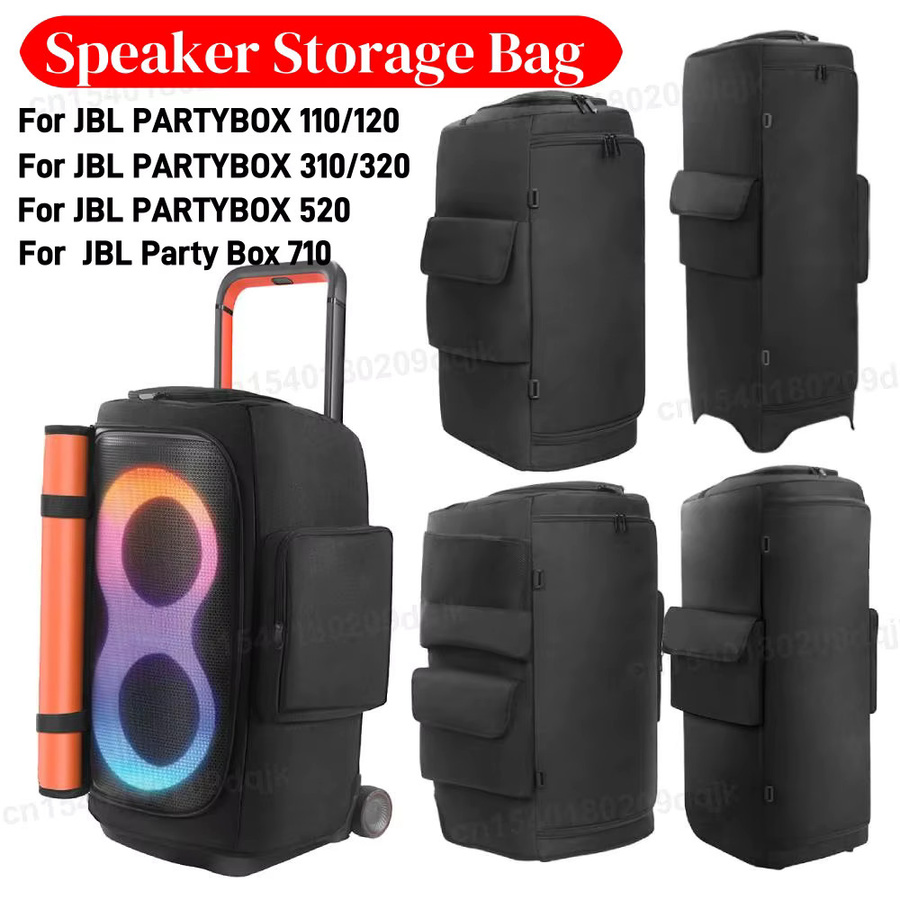 Schutzhülle aus Nylon für JBL PartyBox 1000, 710, 520, 310, 320, 110 und 120 in Schwarz als doppelseitige Staubschutzabdeckung - Bild 2