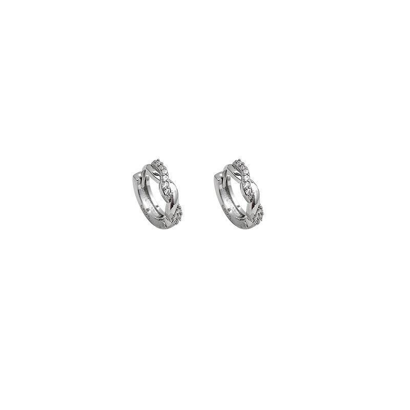Ohrringe 925 Silber, Gedrehte Mikro-Inlay, Damen - Bild 1