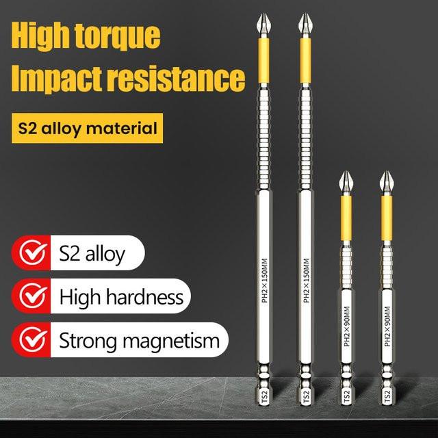 DTBD 5/6 Stück magnetische Kreuzschlitz-Schlagbits aus legiertem Stahl in Silber für Elektrowerkzeuge - Bild 1