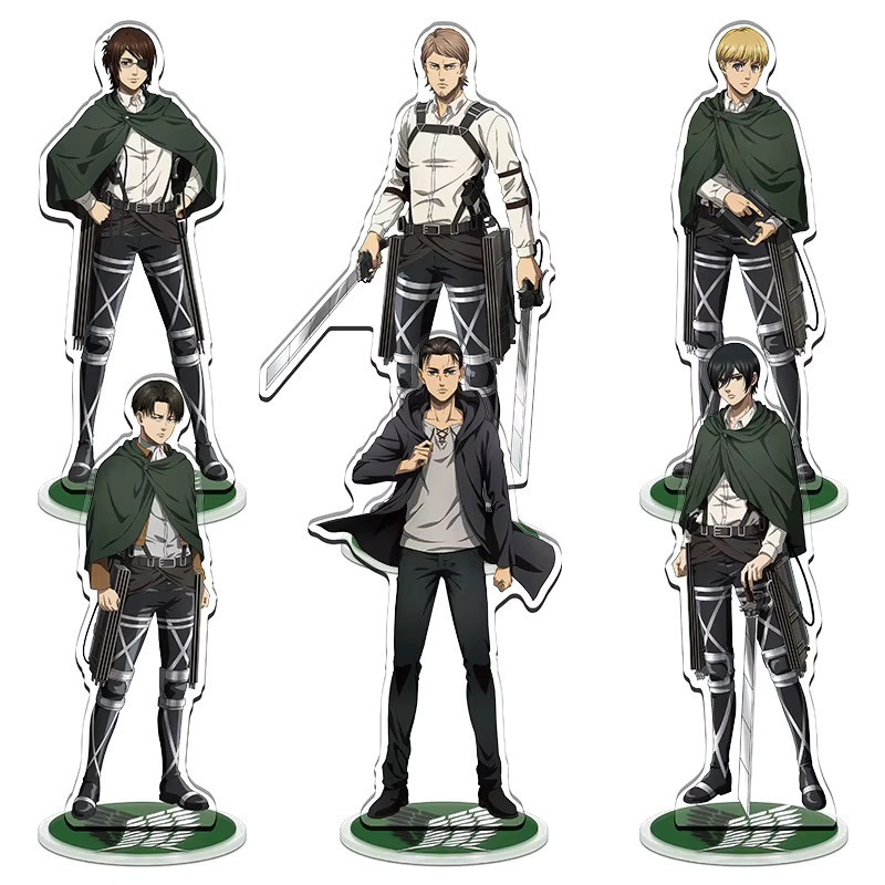 Bandai Attack on Titan, Acryl-Figurenständer, Eren Rivaille Mikasa, Modell - Bild 2