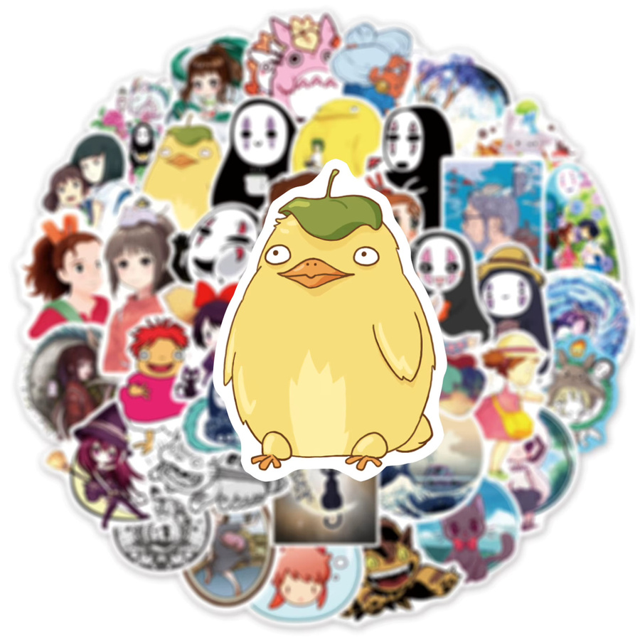 50 Stück Ghibli Hayao Miyazaki Aufkleber in Multicolour für DIY Scrapbooking, Handy und Skateboard, wasserdichte Graffiti-Sticker - Bild 3