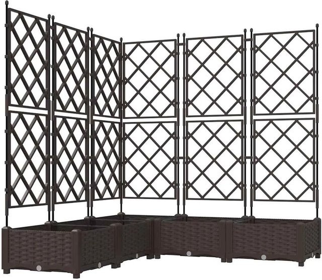 vidaXL Garten-Pflanzgefäß Set aus Stahl in Braun, 5 Stück, B/T/H: 120 x 120 x 125,5 cm - Bild 1
