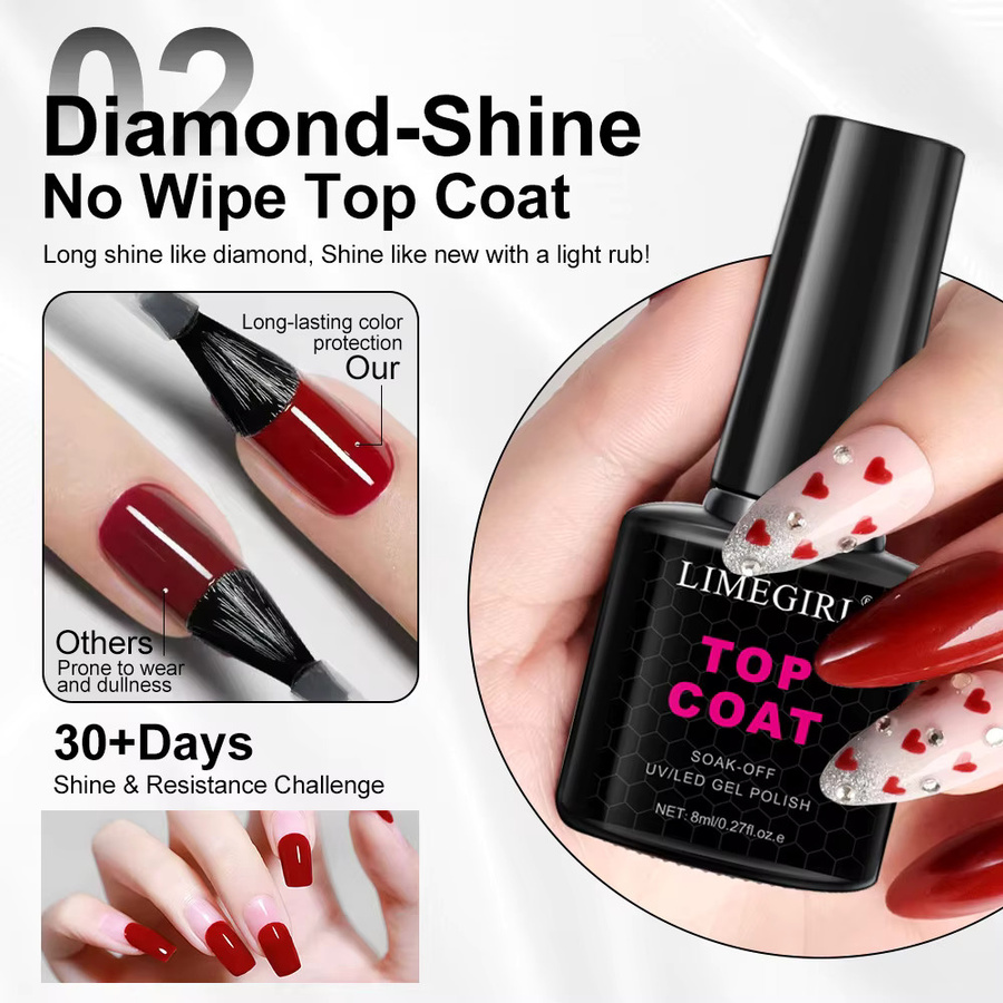 LIMEGIRL Soak Off Matte Top Base Coat, 8 ml - Bild 4