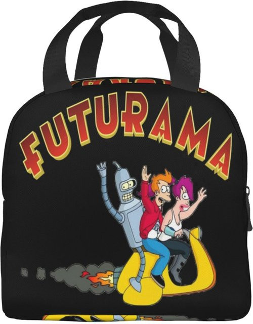 Futurama Cartoon Comic Isolierte Lunchtasche von Fancy Style Studio in Schwarz - Bild 1