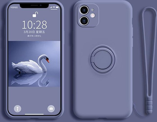 Magnetische Silikon-Schutzhülle mit Ringhalter für Samsung Galaxy S21 S22 Ultra S20 S21 FE S10 Plus Note 20 S9 Plus in Purple - Bild 1