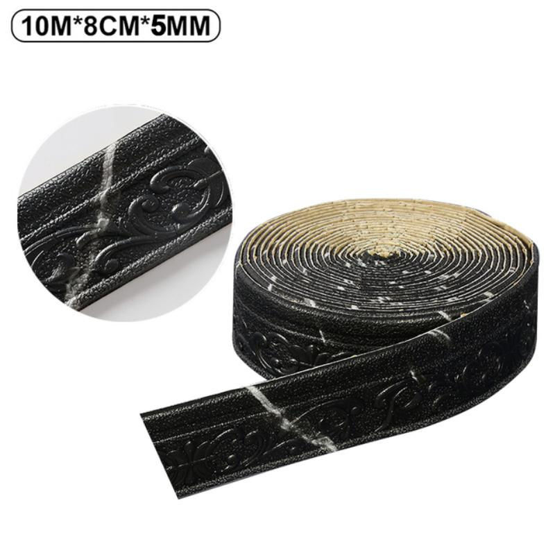Molly Show Selbstklebende 3D-Wandverkleidungslinie als Sockelleiste, wasserdichter Tapetenaufkleber für die Heimdekoration, Schwarz, Breite: 8 cm, Länge: 10 m - Bild 8