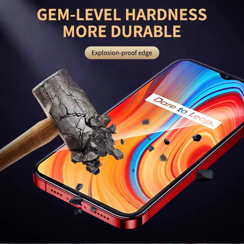 3er-Set gehärtetes Glas für Realme C3, transparent, HD-Displayschutz mit Fingerabdruck-Entsperrung und 9H Härtegrad - Bild 4