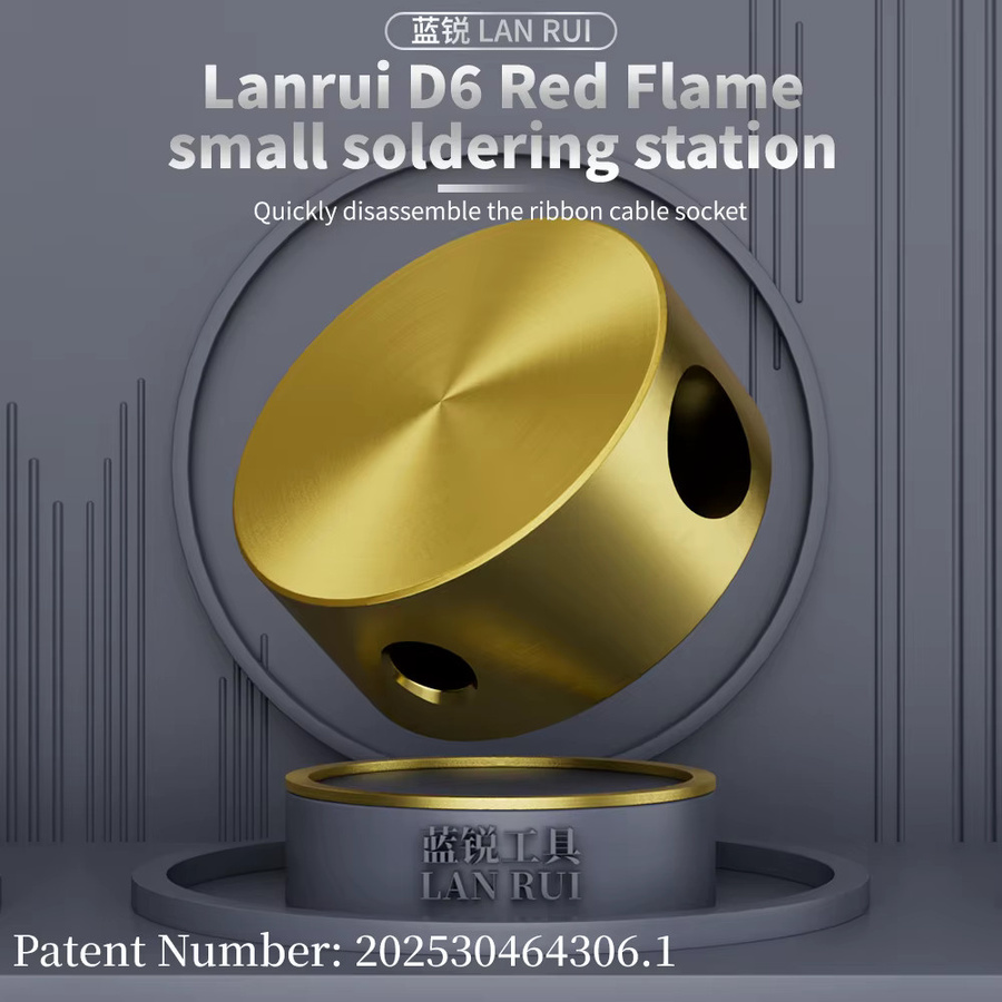Lanrui D6 Mini Lötstation aus reinem Kupfer in Rot und Gold für die Reparatur von Handy Flex Kabeln, Steckern und Batterien - Bild 2