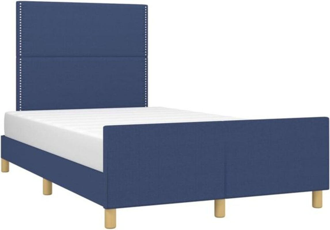 Vidaxl Polsterbett aus Stoff und Holzwerkstoff in Blau, B/T/H: 120 x 200 x 118 cm - Bild 1