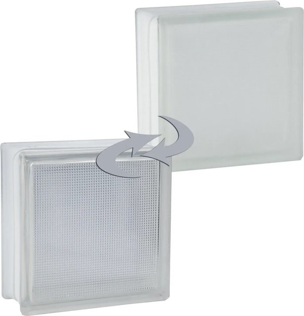 Fuchs Design Glasbaustein Samba Weiß Satiniert B/H: 19 x 19 cm, Tiefe: 8 cm - Bild 1