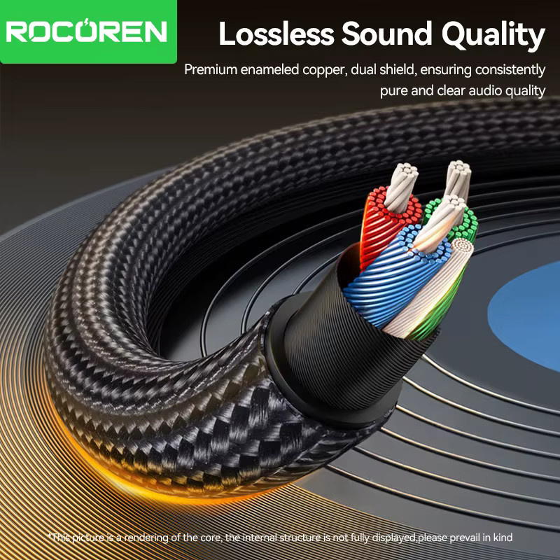Rocoren USB-C auf 3,5 mm AUX-Audiokabel Schwarz für Hi-Fi-Sound mit Klinkenanschluss für Handy, Laptop und Tablet - Bild 5