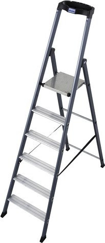 Krause Stufen-Stehleiter MONTO SePro S aus Aluminium in Silber mit 6 Sprossen - Bild 1