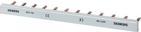 Siemens Stiftsammelschiene 5ST3702 berührungssicher, 16mm2, 1-phasig mit HS, grau, Länge: 214 mm - Bild 1