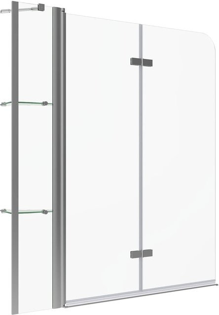 Aquabatos Badewannenfaltwand aus ESG Echtglas, 3-teilig, transparent, B/H: 130 x 140 cm - Bild 1