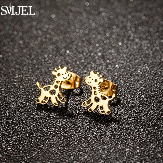 SMJEL Ohrstecker Giraffe, Edelstahl, Damen, Mädchen - Bild 1