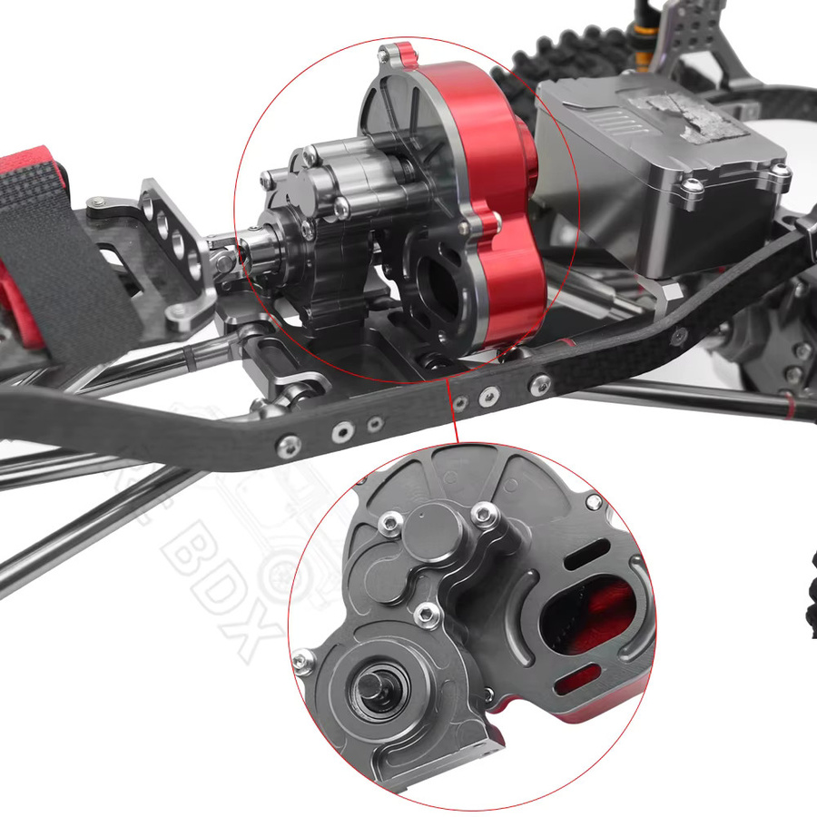 BDXRc Ganzmetall-Getriebe mit Motorgetriebe, Schutzabdeckung, für 1/10 RC Rock Crawler Axial SCX10 9028 90047 Truck - Bild 1
