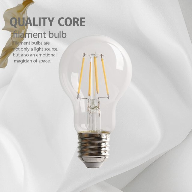 LIGHT HOUSE Vintage Spiral-Glühfaden LED-Lampe E27, 4W, Warmweiß 2700K, Transparent - Bild 1