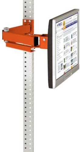 Manuflex Monitorträger ZB3638.2001 für UNIVERSAL und PROFI mit 500 mm Doppelgelenk und VESA-Adapter 75 mm in Rotorange RAL 2001 - Bild 1
