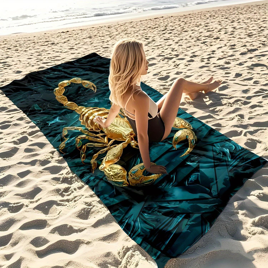 Ka Chen Muxi Strandtuch Goldener Skorpion aus Mikrofaser in Gold und Weiß, Breite: 30 cm, Höhe: 60 cm - Bild 2