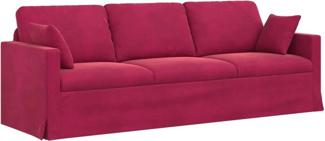 vidaXL Sofa in Weinrot aus Samt mit Metallrahmen B/T/H: 228 x 78 x 80 cm - Bild 1