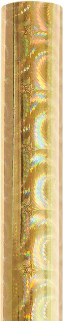 Rico Design Paper Poetry Geschenkpapier holographisch mit Sternen in Gold, Breite: 70 cm, Länge: 200 cm - Bild 1