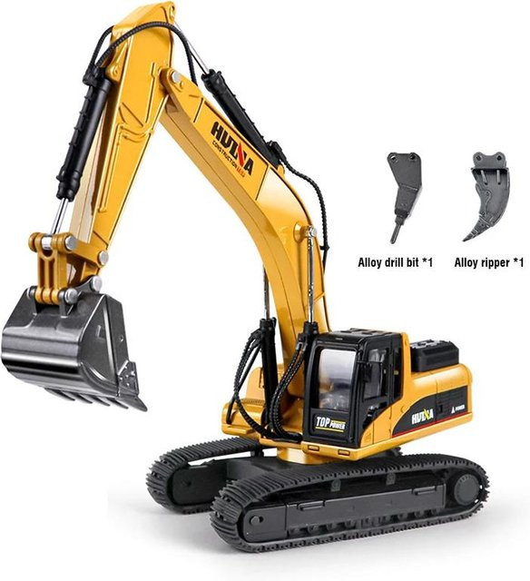 Huina Legierungsmodell Radlader Gelenkkipper Straßenwalze Gabelstapler Bagger Traktor, Spielzeug, 1:43, ab 8 Jahre - Bild 1