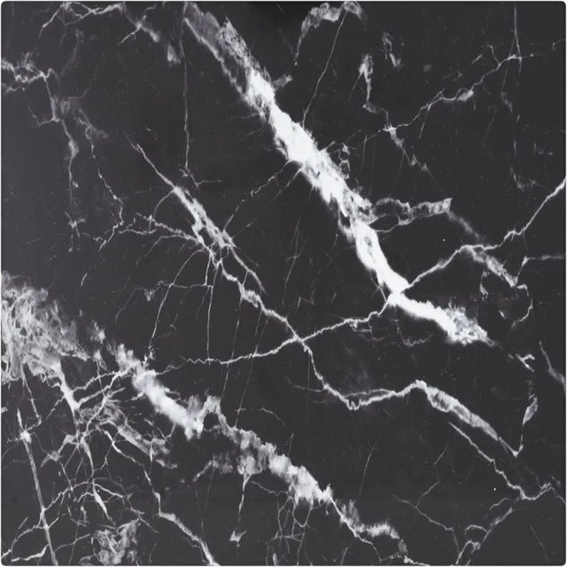 vidaXL Tischplatte aus Glas in Schwarz mit Marmoroptik, B/T: 30 x 30 cm, Höhe: 0,6 cm - Bild 1