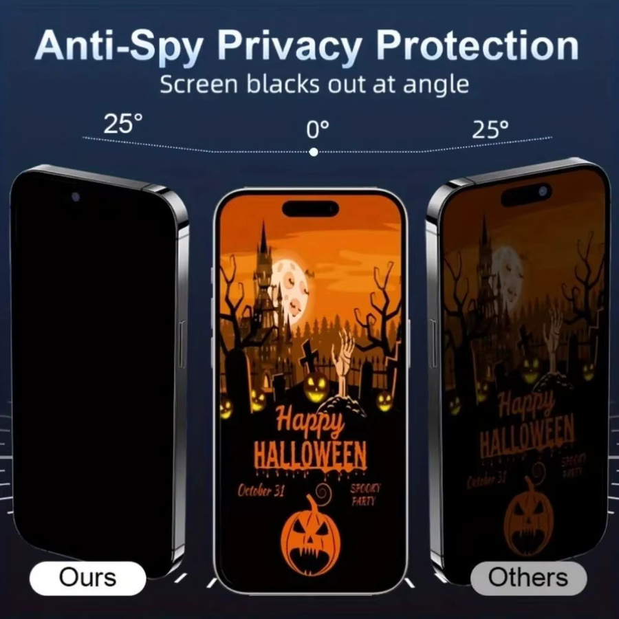 ZMZE 2er-Pack Anti-Spionage Vollbild-Displayschutzfolie aus mattiertem Panzerglas für iPhone 17 16 15 14 13 12 11 Pro Max Plus Air 17e - Bild 2