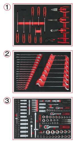 KS Tools Werkzeug-Satz 713.0215 aus Chrom-Vanadium-Stahl in Rot, 215 Teile - Bild 1