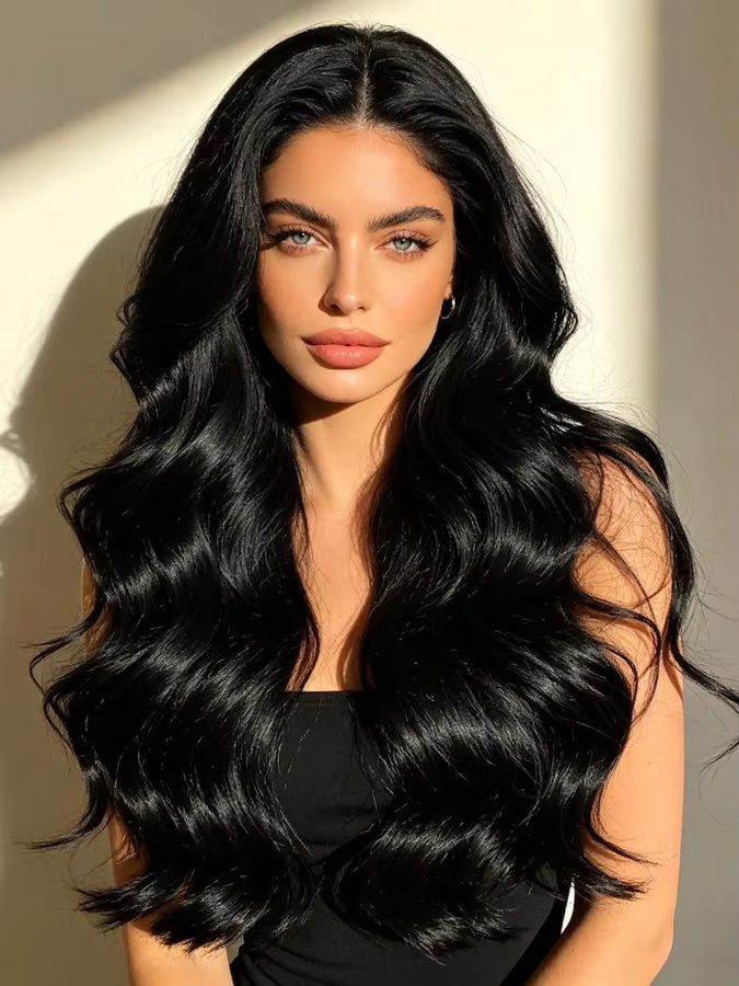 TAHIKIE Body Wave Echthaar 13x6 HD Lace Frontal Perücke, Schwarz, Damen - Bild 6
