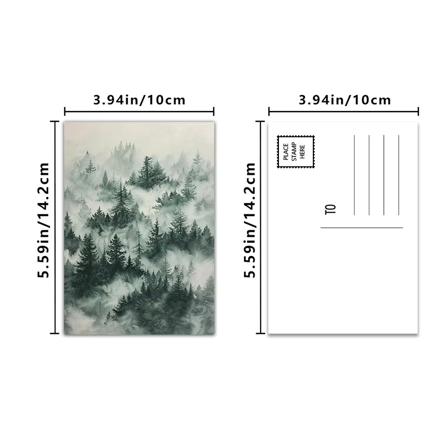 32 Stück Misty Forest Postkarten aus Papier in Multicolour für deine Natur-Dekoration - Bild 2
