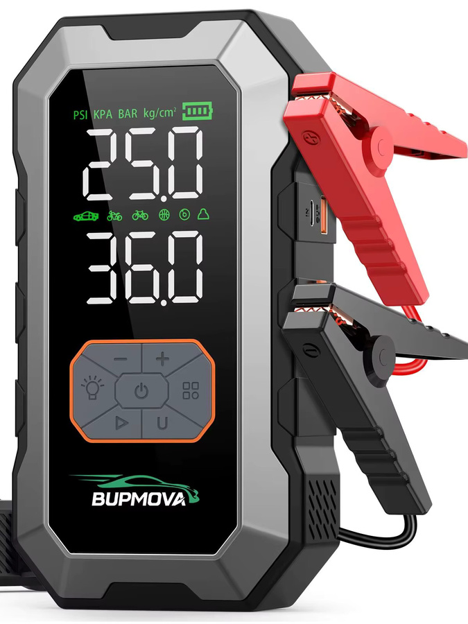 BSMOOM Kabelloser Auto-Starthilfe-Booster mit 1500A Peak, Tragbarer Notfall-Batterie-Booster und Powerbank in Schwarz - Bild 5