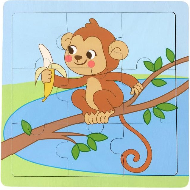 Yiran toy Puzzle Zeichentricktiere Fahrzeuge Holz 9-teiliges Set - Bild 1