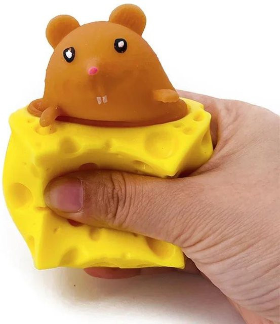 Binchi Stressball Käse Maus, Fidget Spielzeug, gelb - Bild 1