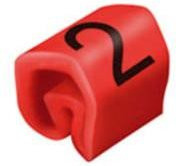 Weidmüller Kennzeichnungsring CLI C 02-3 RT/SW in Rot mit Aufdruck 2 für Außendurchmesser 1,3 bis 3 mm - Bild 1