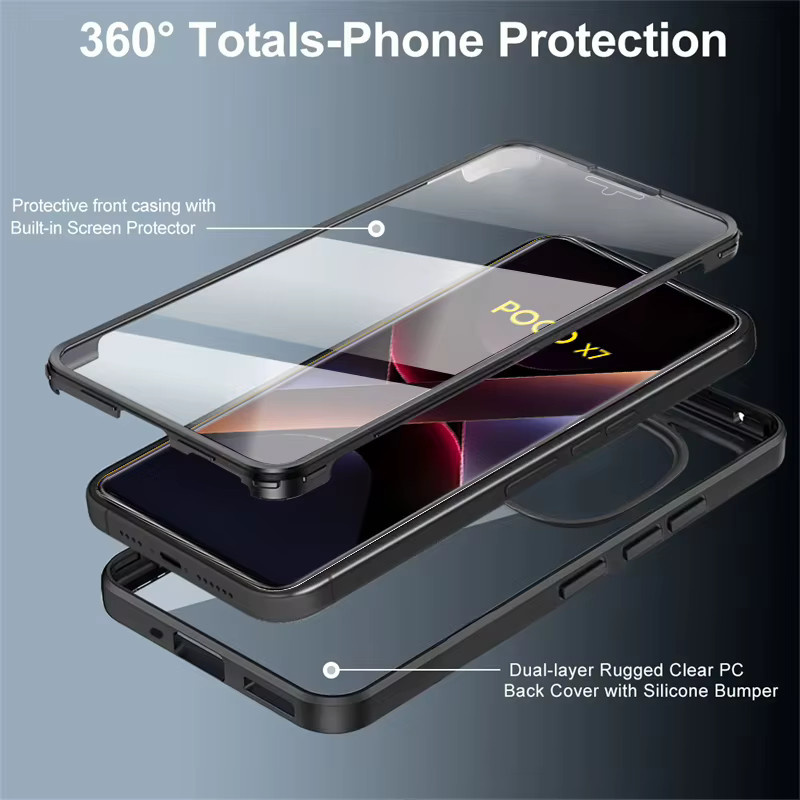 Robustes 360 Full Bumper Gehäuse für Xiaomi Poco F8 Ultra F7 F6 F5 F3 M6 M5 Pro X7 X6 Pro X5 X4 GT X3 NFC in Rot - Bild 4
