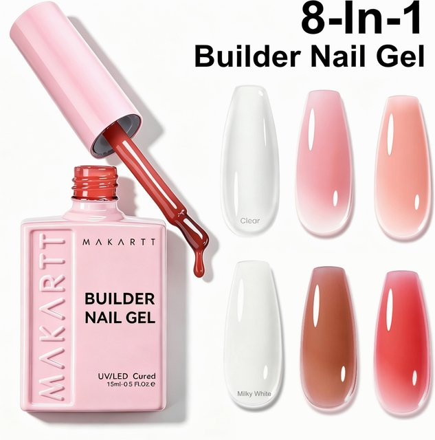 Makartt Builder in a Bottle Nagelverstärkungsgel, 15 ml, Nude Brown - Bild 1