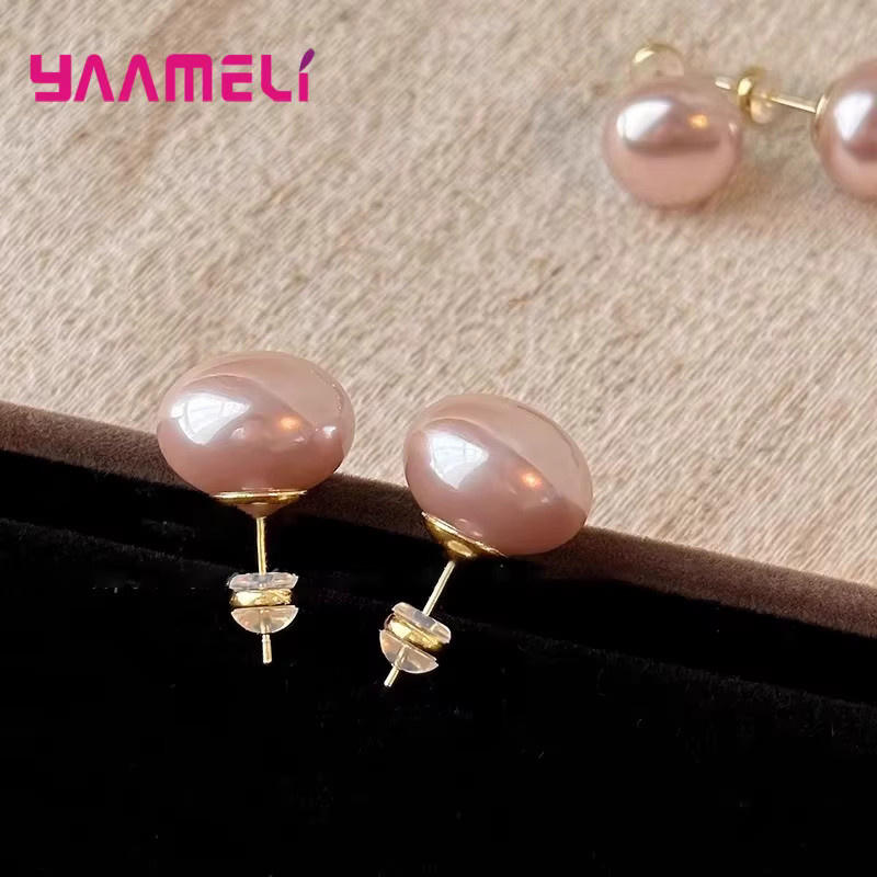 YAAMELI Perlenohrringe, 925 Silber, goldfarben beschichtet, Damen - Bild 5