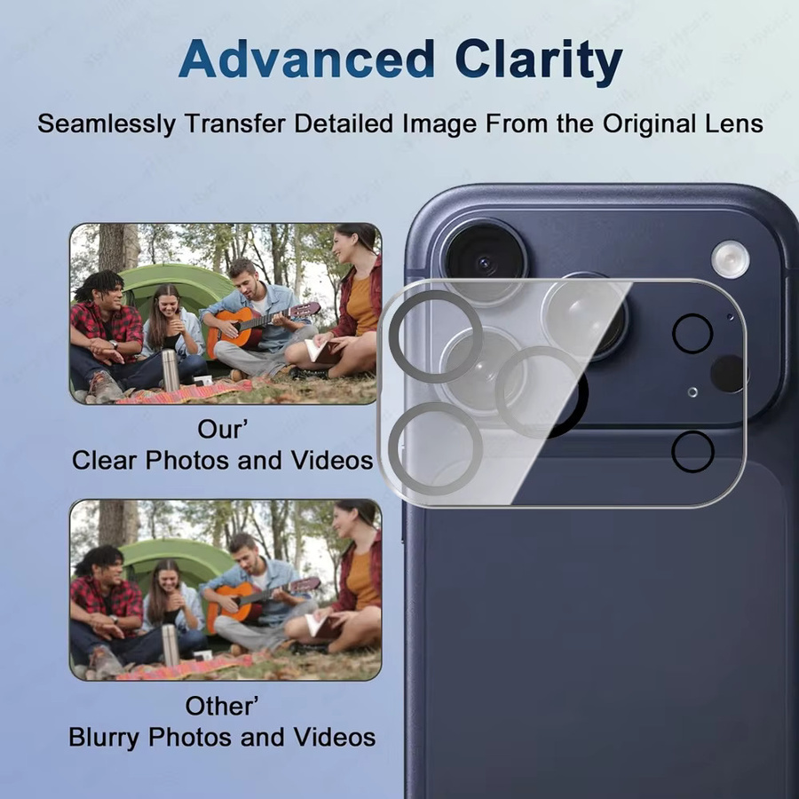 2er-Set 3D Glas-Kameraschutz für Apple iPhone 17 Pro Max, iPhone 17 Air, iPhone 16 Pro Max, iPhone 16 Pro, iPhone 16 Plus in Transparent - Bild 3