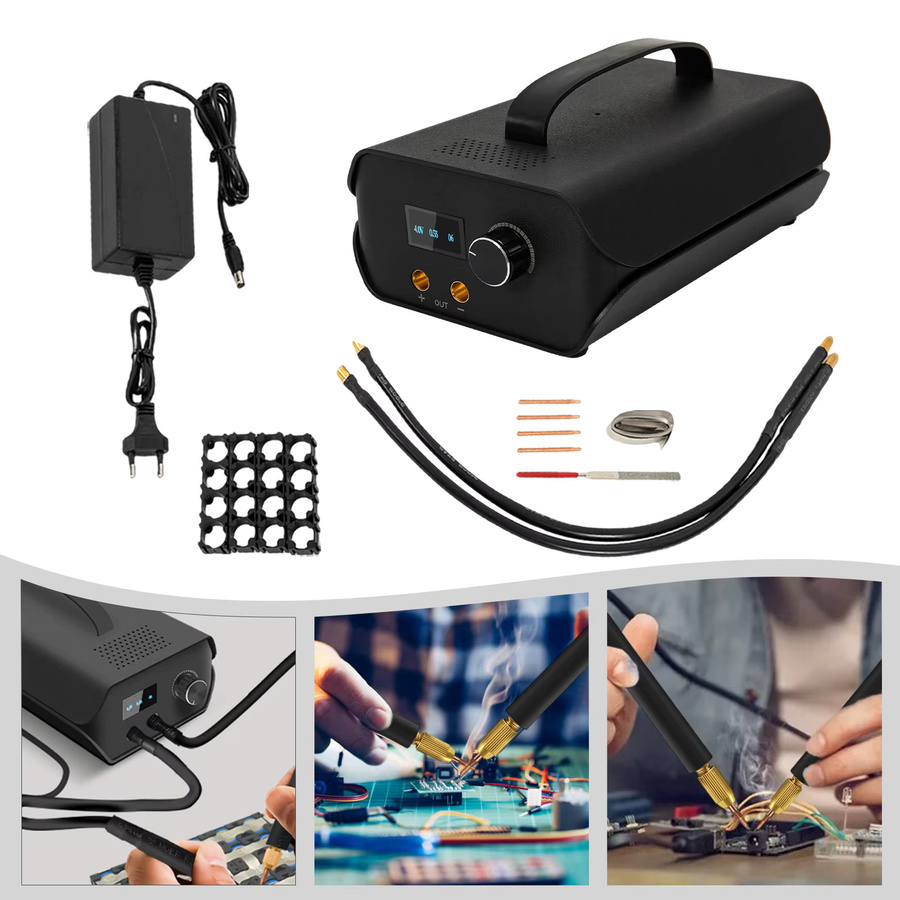 CNCEST 3000F Farad Kondensator-Punktschweißgerät in Schwarz mit 2 Stiften und Nickelstreifen für 18650 Lithium-Batteriepacks (220V EU) - Bild 4