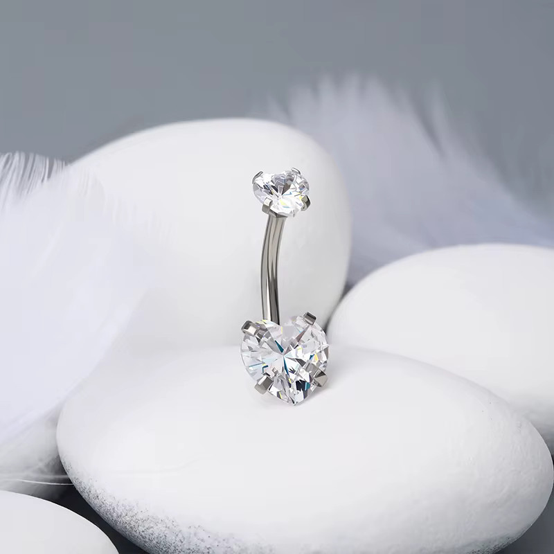 mling Bauchnabelpiercing Herz, Edelstahl, Zirkonia, Unisex - Bild 3