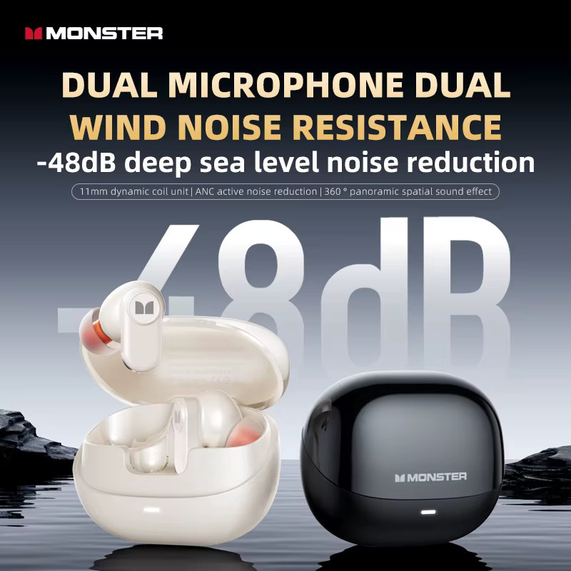 Monster AIRSTAR M300 OWS Gaming Drahtlose Bluetooth 6.0 Ohrclip Sport-Ohrhörer mit Geräuschunterdrückung in Weiß - Bild 1