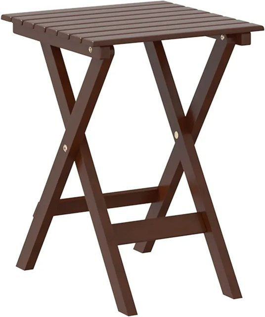 vidaXL Beistelltisch klappbar aus massivem Pappelholz in Braun, B/T/H: 46 x 35 x 40 cm - Bild 1