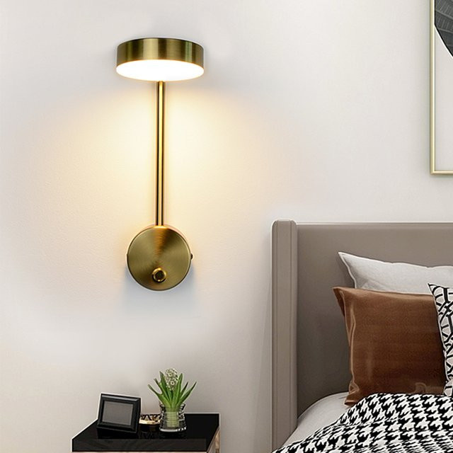Yooe LED Wandleuchte mit Schalter, minimalistische Innenbeleuchtung in Weiß für Schlafzimmer und Wanddekoration, 9W - Bild 1
