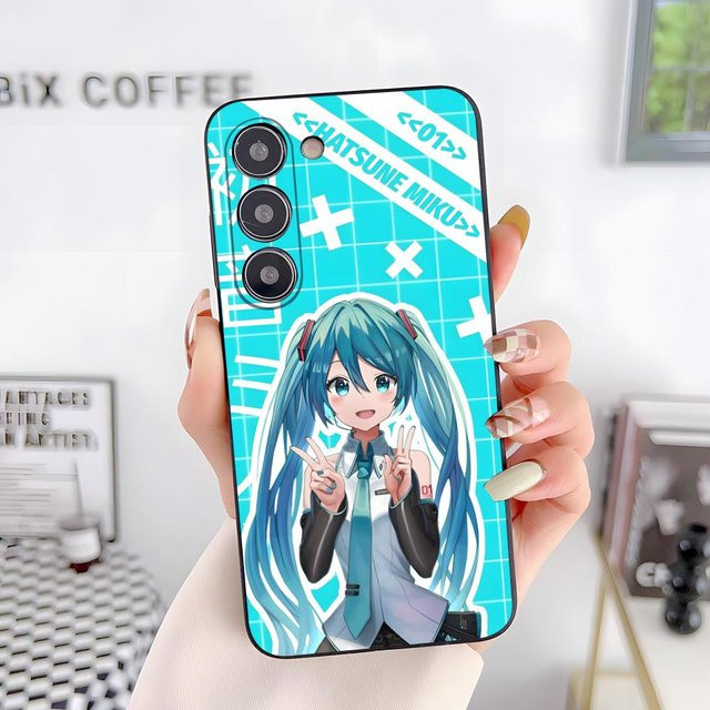 Potdemiel Handyhülle Hatsune Miku für Samsung Galaxy A56 A36 A26 A16 A15 A25 A35 A55 A14 A34 A24 A54 in Schwarz Soft Shell - Bild 1