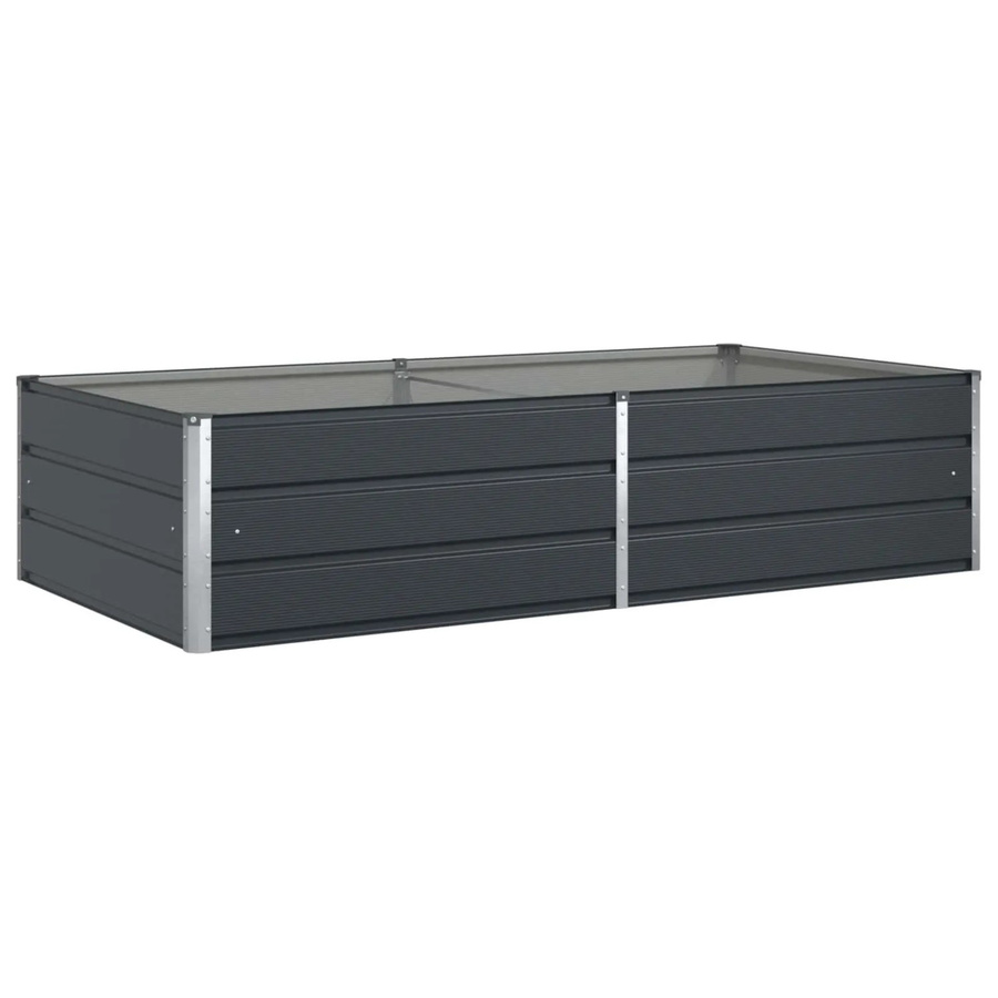 vidaXL Pflanzkübel aus verzinktem Stahl in Anthrazit, B/T/H: 195 x 100 x 45 cm - Bild 2