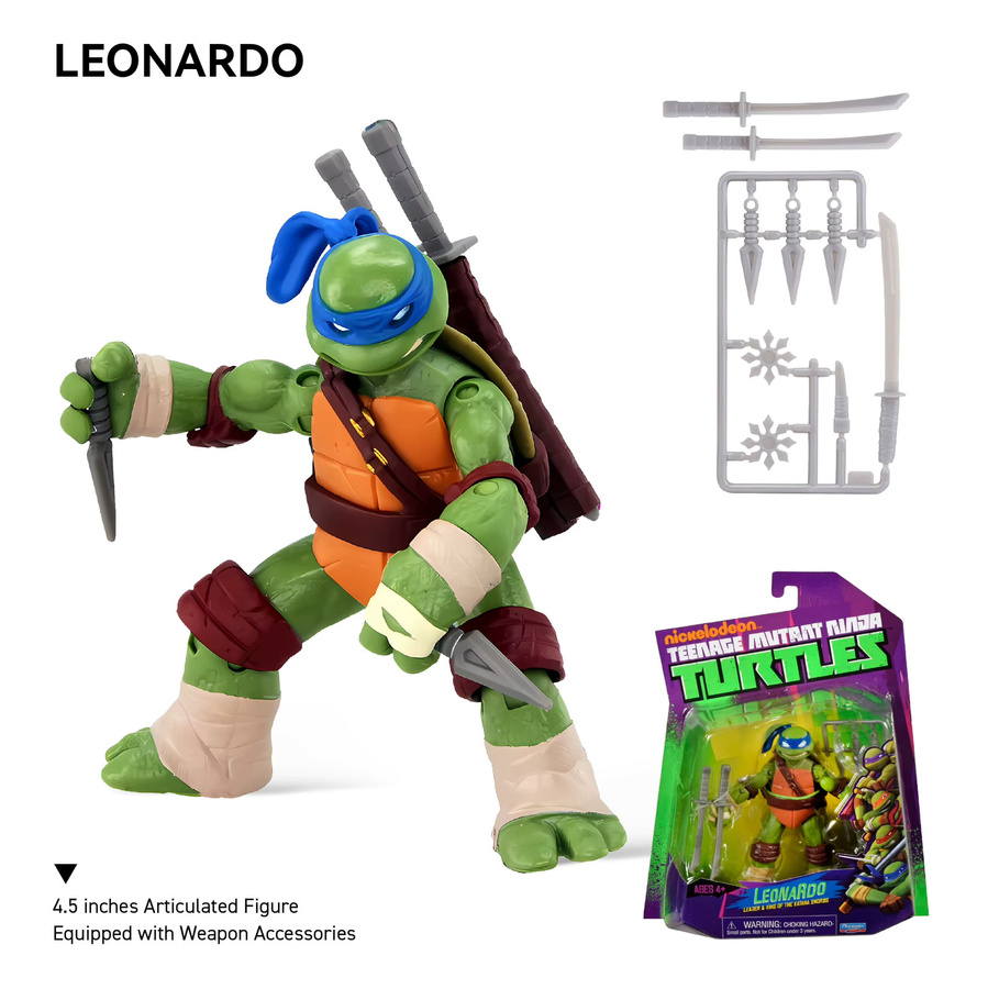 Playmates Teenage Mutant Ninja Turtles Raphael Leonardo Michelangelo Donatello Actionfigur, ab 4 Jahren - Bild 2