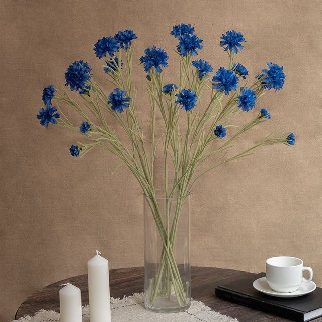 Künstliche Kornblume WQNJIN in Blau aus Seide im Nordic-Stil für deine Dekoration - Bild 1